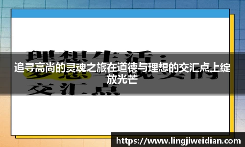 追寻高尚的灵魂之旅在道德与理想的交汇点上绽放光芒